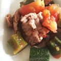 れみひめ's cooksnap of when they made サッパリ☆豚肉・トマト・オクラ炒め.