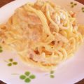 クックZRCZ6H☆'s cooksnap of when they made 牛乳のみでクリーミー＆全卵でカルボナーラ.