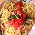 ぐうたらさとろ's cooksnap of when they made お酒に合うトマトの冷製パスタ♡.