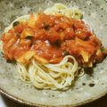 iketa's cooksnap of when they made トマトソースパスタ 簡単.