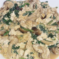 クックQNOM99☆'s cooksnap of when they made チーズほうれん草　しめじ　豆腐　卵炒め.