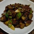 gongmei's cooksnap of when they made こってり♪なすとオクラの肉味噌炒め.