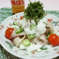 赤い電話's cooksnap of when they made Ｗ食感♪豚しゃぶとろろポン酢がけ.
