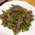 kaorin425's cooksnap of when they made にんにくの芽と牛肉の炒め物.