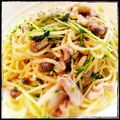 sayakazNR's cooksnap of when they made 豆苗ときのこの和風パスタ.