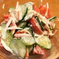 とみ家's cooksnap of when they made トマトとキュウリとカニ棒のサラダ.