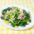 あ～ちゃんさ～ちゃん's cooksnap of when they made 小松菜、豚肉、卵の炒めもの.