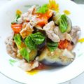 卯月のうさぎ２０１４'s cooksnap of when they made 茄子&トマトと豚肉のソテー.