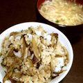 雨好き's cooksnap of when they made 簡単うまうま♡鶏かわごぼう飯♡.