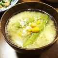 YUKIKI☆'s cooksnap of when they made とうもろこしとアスパラのかき玉味噌汁.
