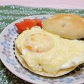 赤い電話's cooksnap of when they made チーズinハムエッグ.