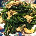 エビミソ's cooksnap of when they made 美味☆空芯菜(エンサイ)と玉子の炒めもの.