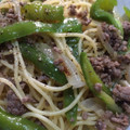 きくたん's cooksnap of when they made 万願寺とうがらしとひき肉のパスタ.