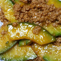 ヒナごはん's cooksnap of when they made かぼちゃのひき肉炒め（2種類の味で）.