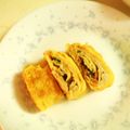 白いぐれーぷ's cooksnap of when they made ❀お弁当に!油揚げ＆葱の卵焼き❀.