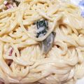 ティムル's cooksnap of when they made 濃厚❤エビとつるむらさきのクリームパスタ.