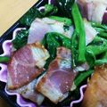 Cathitas's cooksnap of when they made ツルムラサキとベーコンの黒胡椒炒め.