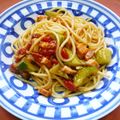 Jock's cooksnap of when they made アンチョビパンチェッタ夏野菜の冷製パスタ.