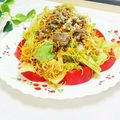 旦那は皿洗い's cooksnap of when they made 皿うどん＆ひき肉のパリパリサラダ♬.