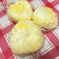 rinsworld's cooksnap of when they made スクランブルチーズエッグおにぎり.