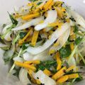 miho☆0217's cooksnap of when they made かぼちゃと玉ねぎ、豆苗のごま油サラダ.