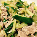 kimig's cooksnap of when they made きゅうりと豚肉の炒め☆夏にオススメ！.