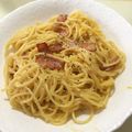 yuuukicha's cooksnap of when they made スライスチーズで濃厚カルボナーラ.
