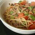 namihgo's cooksnap of when they made オクラとトマトとベーコンのスパゲッティ.