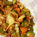 のあぷ～'s cooksnap of when they made ちゃちゃっとおかず７　挽肉とオクラ炒め.