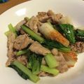 TeaTheTime's cooksnap of when they made 小松菜と豚肉と竹輪炒めもの.