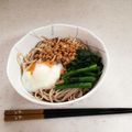 kmy♪'s cooksnap of when they made 納豆まぜ蕎麦ポーチドエッグのせ.