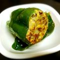 RUMI180's cooksnap of when they made 玉ねぎいっぱいの丸ごとピーマン肉詰め.