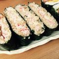 rinaww's cooksnap of when they made お弁当に♪天むす風❤揚げ玉たぬきおにぎり.