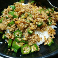 きわんこ's cooksnap of when they made ちゃちゃっとおかず７　挽肉とオクラ炒め.
