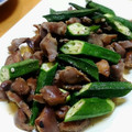 みなとのようこ's cooksnap of when they made くにしゃんの砂肝とおくらの醤油炒め♪.