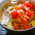shimaru's cooksnap of when they made トマトとキムチで　氷（冷やし）茶漬け.