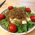 小ねこママもりんちゅ's cooksnap of when they made 簡単★ヘルシー豆腐とジャコの水菜サラダ.