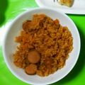 りれぽん's cooksnap of when they made 炊飯器であっという間にウィンナーピラフ.