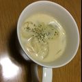 まりぼー☺︎初心者's cooksnap of when they made ほんのりガーリック☆きのこの豆乳スープ♪.