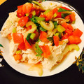 yonyon0804's cooksnap of when they made 蒸し鶏　トマトとセロリのマリネソース.