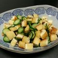がんばるママ♪'s cooksnap of when they made きゅうりオクラ油揚げの塩こんぶ酢の物.