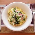 sowami's cooksnap of when they made ほうれん草とベーコンのクリームスパゲティ.