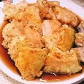 チョコパウダー's cooksnap of when they made 鶏むね肉の天ぷら(とり天)◆甘酢あんかけ.