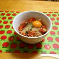 komutatata's cooksnap of when they made 火を使わずに簡単さっぱり3色丼.