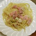 マックス＆アーク's cooksnap of when they made ガーリックベーコンパスタ（*´▽`*).