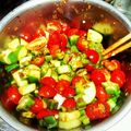 ののっく's cooksnap of when they made オクラ・トマト・きゅうりの鰹節和え.