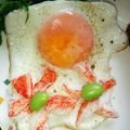 ﾁｲﾁｬﾝﾏﾏ's cooksnap of when they made とにかく可愛く目玉焼♪お花をＯＮ♪No２.