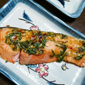 ももちぃ➰'s cooksnap of when they made 安い鮭で♪鮭の茗荷＆大葉味噌マヨ焼き.