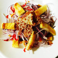 moncici's cooksnap of when they made 新玉ねぎと油揚げのサラダ.