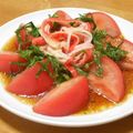 まゆみ母ちゃん's cooksnap of when they made トマトサラダ♡青紫蘇オリーブオイルで簡単.